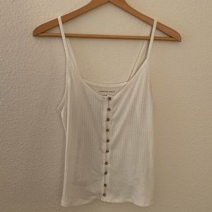 AE ribbed button down tank
